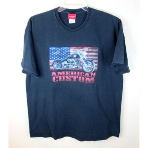 American Custom Motorcycles Short Sleeve Biker T-Shirt Men's XL Black Gildan Tag
